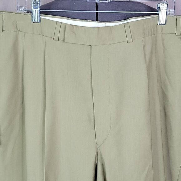 ALEXANDRE LONDON NEW‎ WOOL Khaki Dress Pant… - Picture 2 of 11